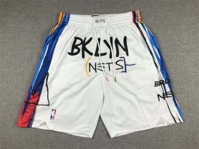 NBA Brooklyn Nets 22-23 city just don shorts Blanc